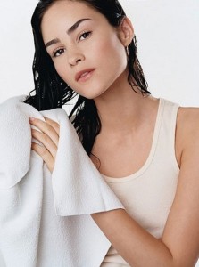 toweling hair