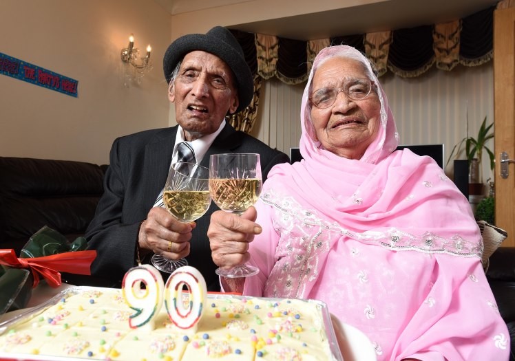 Karam (left) and Kartari Chand completed 90 years of their marriage.